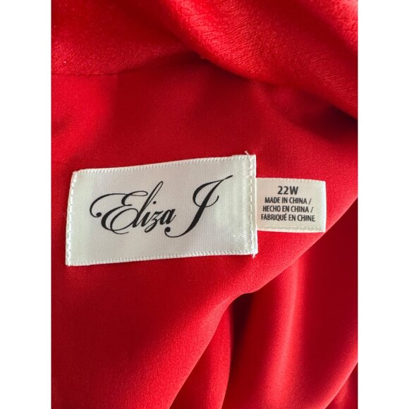 Eliza J Womens Red Bow Detail A-Line Dress size 22W plus new $169 - Picture 6 of 7